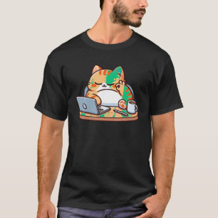 Funny Cat Hard Work Cat I m OK Employee Office Mem T-Shirt