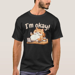 Funny Cat Hard Work Cat OKay Employee Office Meme T-Shirt