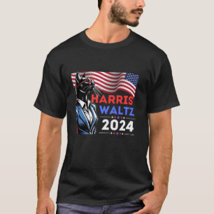 Funny Cat Harris Walz 2024 Election Kamala Harris  T-Shirt