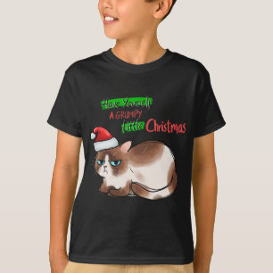 Funny Cat Have Yourself a Grumpy Little Christmas T-Shirt