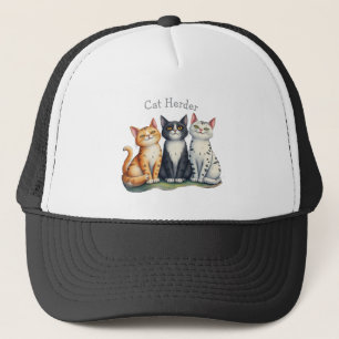 Funny Cat Herder for the Cat Lover Trucker Hat