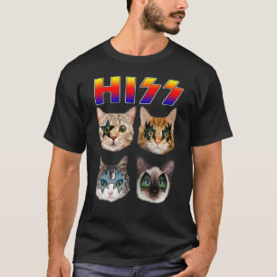 Funny Cat Hiss Rock and Roll T-Shirt for Cat Lover