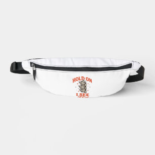 Funny Cat Hold On I See A Cat Vintage Shirt Design Bum Bags