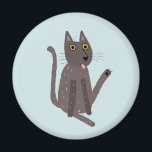 Funny Cat Humor Magnet<br><div class="desc">A funny cat washing. Or maybe he's just doing yoga? Kiss him at your own risk! Raise a smile from any animal lover.</div>