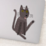 Funny Cat Humour<br><div class="desc">A funny cat washing. Maybe he's just doing yoga?  Kiss him at your own risk!  Raise a smile from any animal lover.</div>