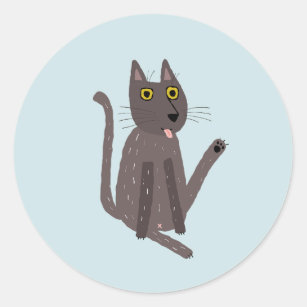 Funny Cat Humour Classic Round Sticker