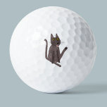 Funny Cat Humour Golf Balls<br><div class="desc">A funny cat washing.  Or maybe he's just doing yoga? Kiss him at your own risk!  Raise a smile from any animal lover.</div>