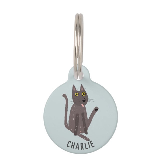 Funny Cat Humour Pet Tag (Front)