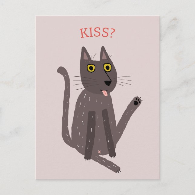 Funny Cat Humour Postcard (Front)