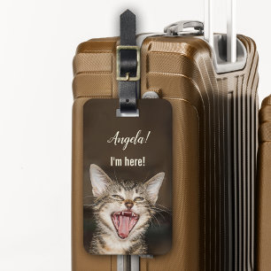 Funny Cat Humourous Luggage Tag
