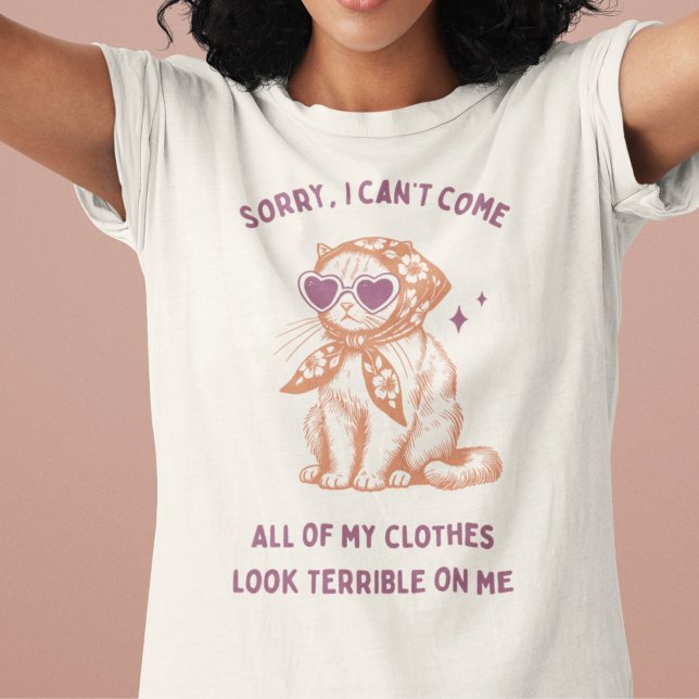 Funny Cat I Can't Come My Clothes Look Bad Tri-Blend Shirt (Creator Uploaded)