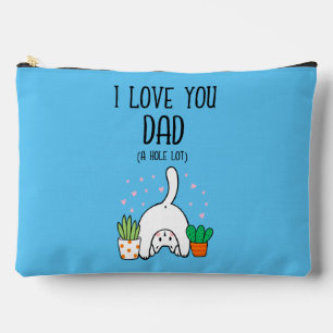 Funny Cat I Love You Dad A Hole Lot Accessory Pouch