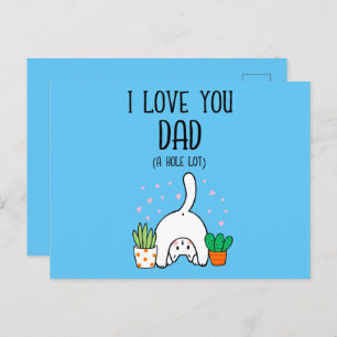 Funny Cat I Love You Dad A Hole Lot Postcard