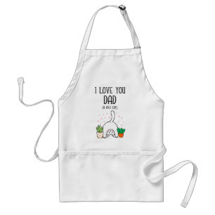 Funny Cat I Love You Dad A Hole Lot Standard Apron