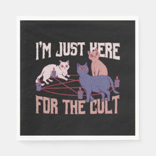 Funny Cat I m Just Here For The Cult Occult Gift Napkin