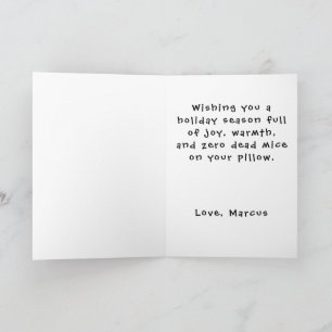Funny Cat in a Box Custom Text Christmas Holiday Card