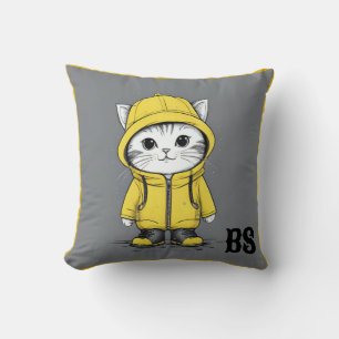 Funny Cat in Rain Boots – cat Humour Cushion