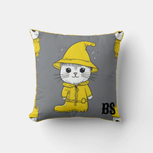 Funny Cat in Rain Boots – cat Humour Cushion