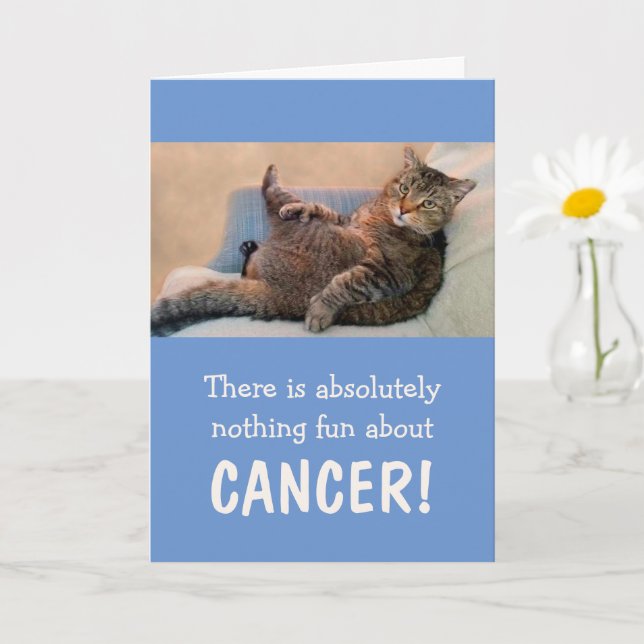 Funny Cat Joke Cancer Support Card (Small Plant)