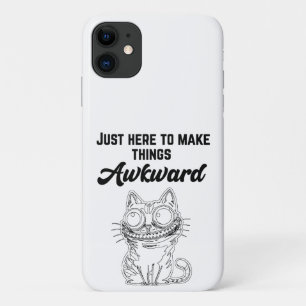 Funny Cat - Just Here to Make Things Awkward Case-Mate iPhone Case