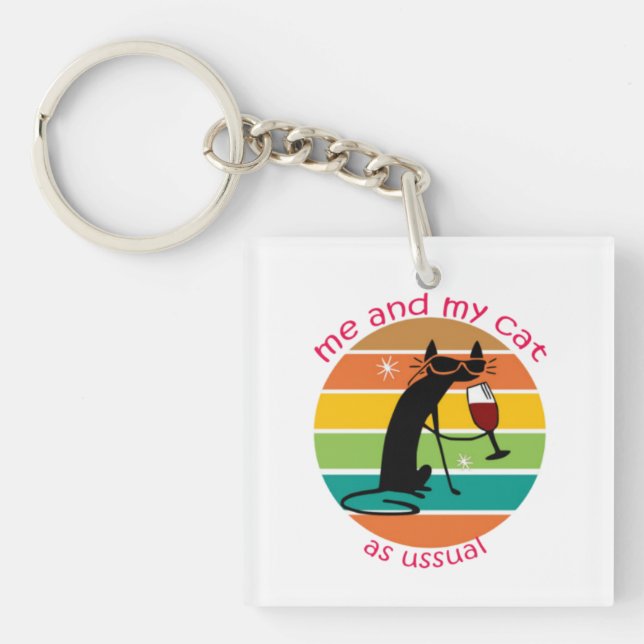 Funny Cat Key Ring (Front)