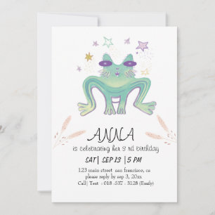 funny cat kids birthday invitation