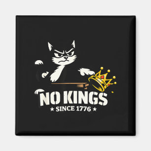 Funny Cat Kings Since 1776 Crown Patriotic Humour Magnet