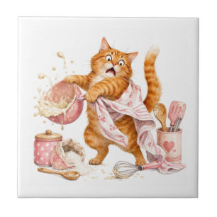 Funny Cat Kitchen Tile