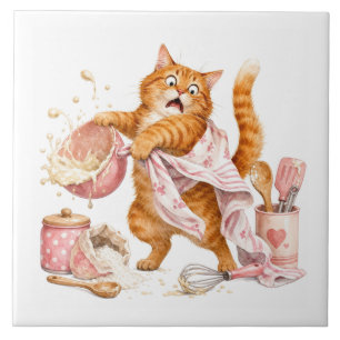 Funny Cat Kitchen Tile