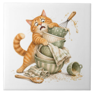 Funny Cat Kitchen Tile