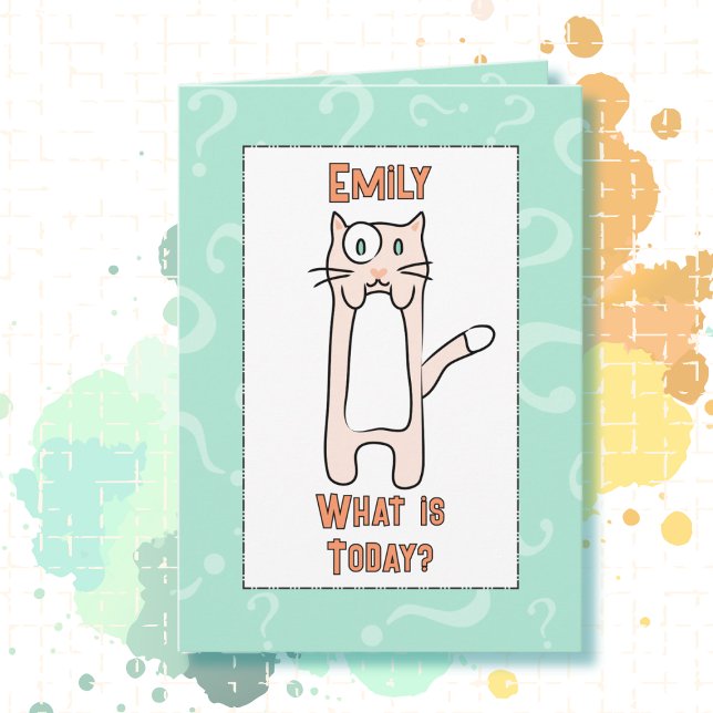 Funny Cat Kitten Cartoon Humourous Birthday Card (Creator Uploaded)