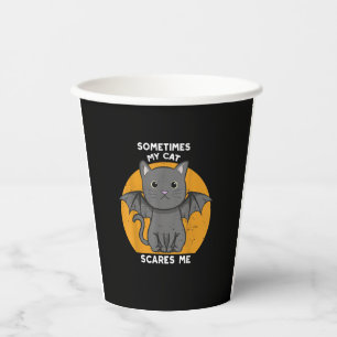 Funny Cat Kitten Halloween Design For Crazy Cat Lo Paper Cups