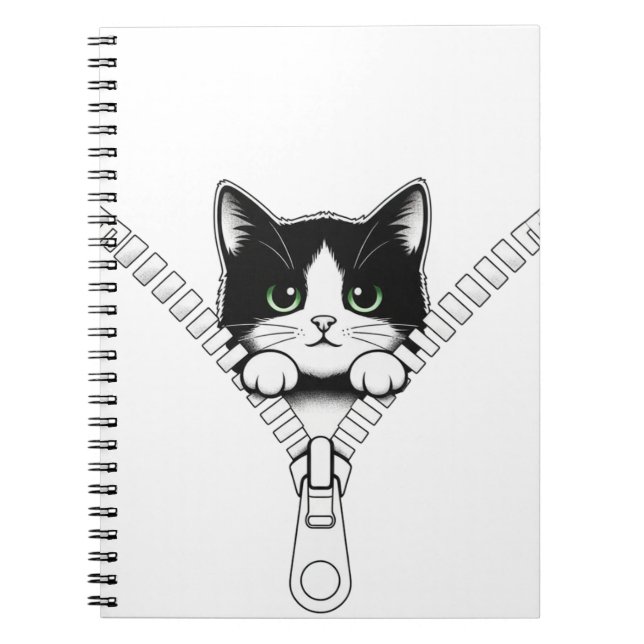 Funny Cat Kitten Peek  Notebook (Front)