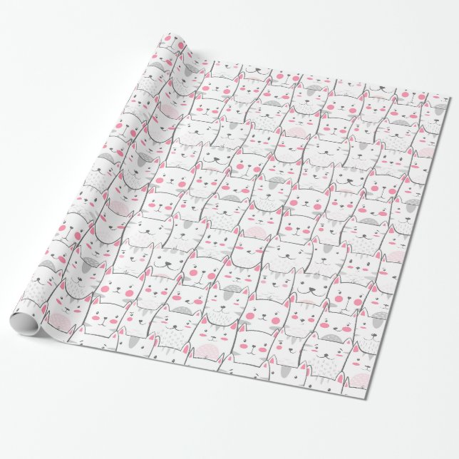 Funny Cat Kittens Cats Kitten Gift Wrapping Paper (Unrolled)