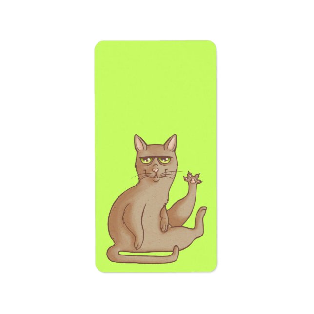 Funny Cat Label (Front)