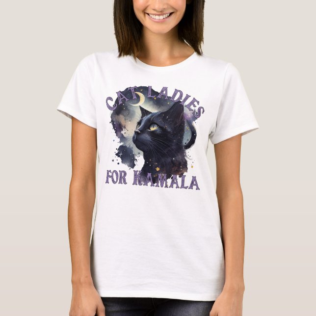 Funny Cat Ladies for Kamala Harris  T-Shirt (Front)