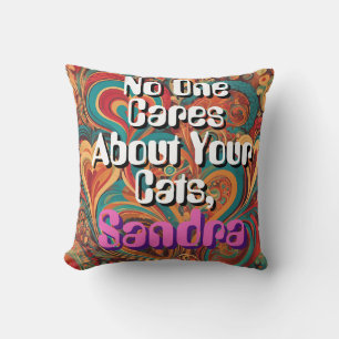 Funny Cat Lady Customise Personalise Funky Cushion