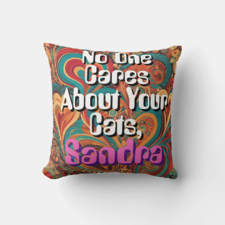 Funny Cat Lady Customize Personalize Funky Cushion
