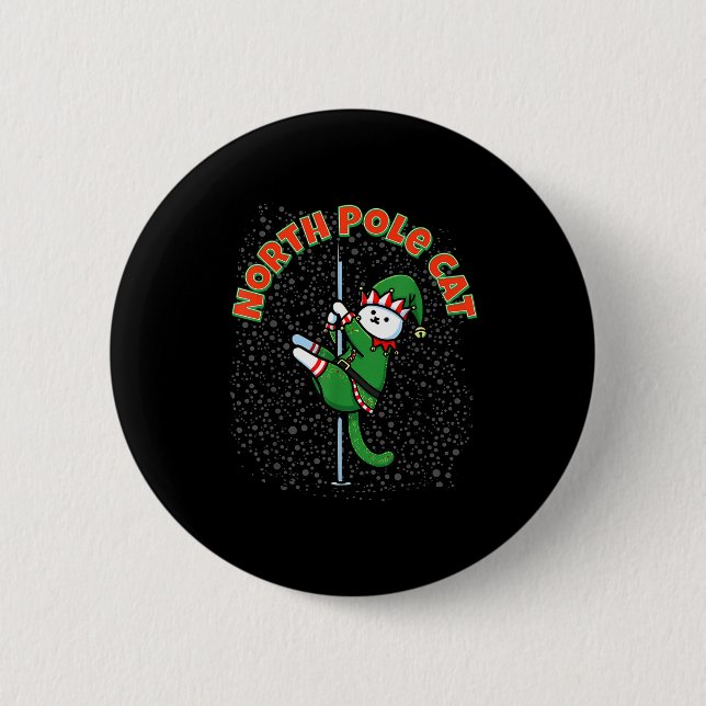 Funny Cat Le Dance Elf Costume Christmas Holiday C 6 Cm Round Badge (Front)
