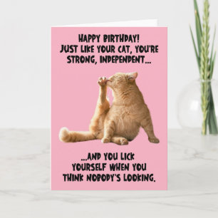 Funny Cat Leaking Its Foot Birthday Greeting Card