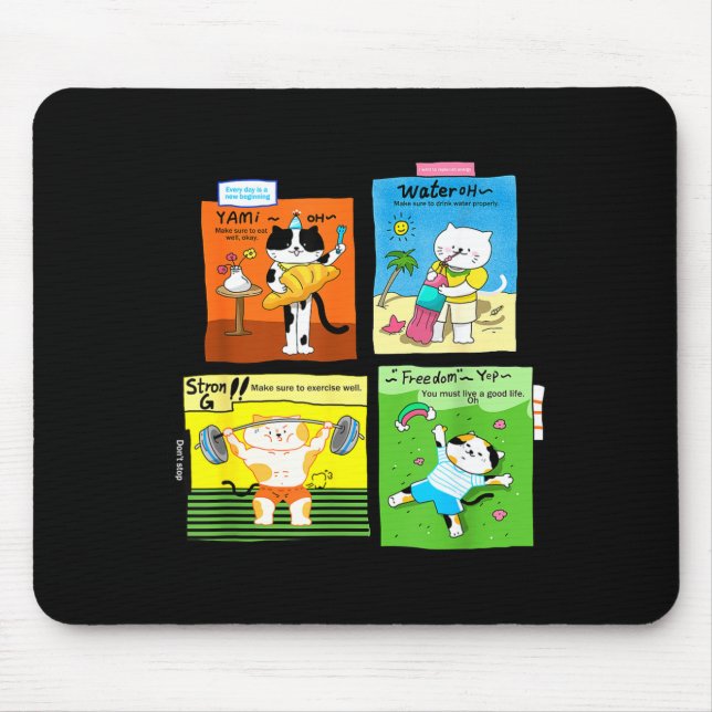Funny Cat Lifestyle Quotes - Cute Cat Gift For Cat Mouse Pad (Front)