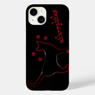 funny cat line art cute line iPhone / iPad case