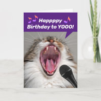 Funny Cat Loudly Singing The Birthday Song