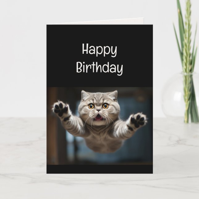 Funny Cat Lover Birthday Animal  Card (Front)