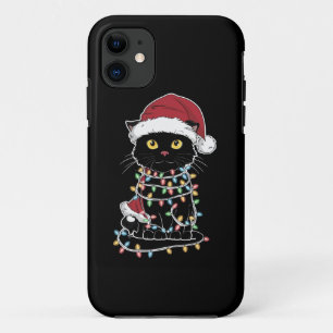 Funny Cat Lover Christmas Lights Case-Mate iPhone Case