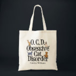Funny Cat Lover Cute Personalised Tote Bag<br><div class="desc">I love my cats. I have OCD,  Obsessive Cat Disorder. A funny,  custom kitten gift that would make a great present for someone who likes cute kittens. The different breeds of cats are crawling on the letters of this pretty kitty bag.</div>