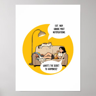 Funny Cat Lover Introvert Humour Quote Poster