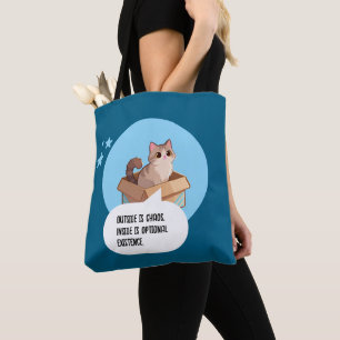 Funny Cat Lover Introvert Humour Tote Bag