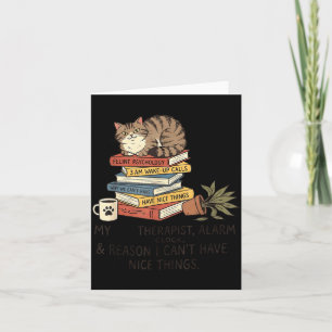 Funny Cat Lover My Therast Alarm Clock &amp; Reaso Card
