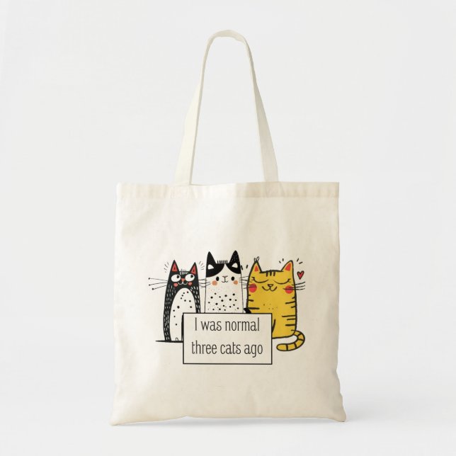Funny Cat Lover Tote Bag (Front)